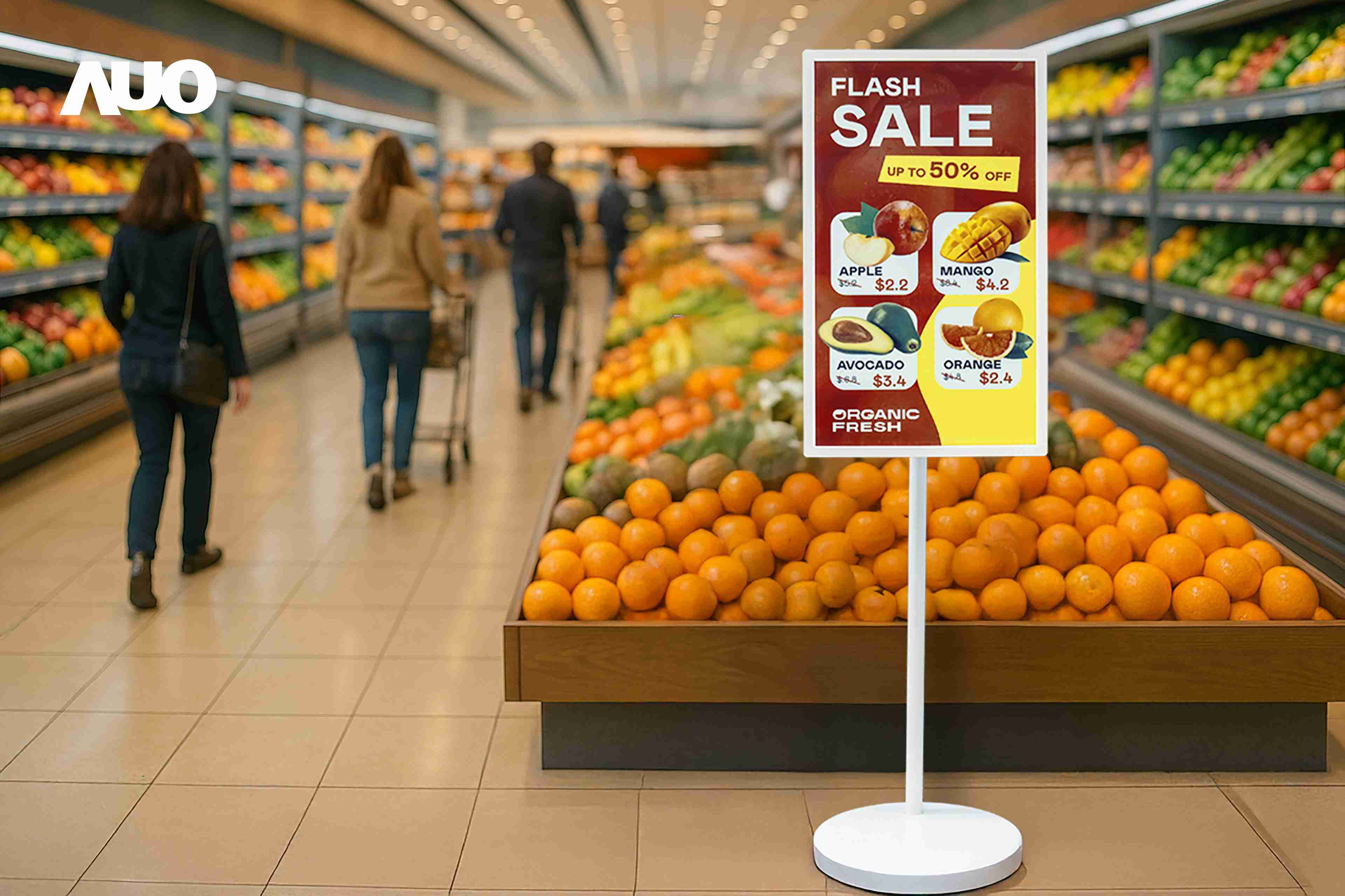 达擎首亮相低功耗、、、、全彩的〝aecoPost电子纸解决方案〞，，仅在更新画面时需要微量的电力驱动，，无需布建电线的便捷设计，，，，使其可灵活应用、、、、随意置放，，并可透过云端或行动装置app，，，，轻松管理及排程广告内容，，，，晋升店头营销利器。。。